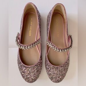 Kurt Geiger pink glitter shoes rhinestone straps